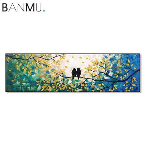 Banmu Abstract Sweet Couple Birds Picture Nordic Wall Art Paintings