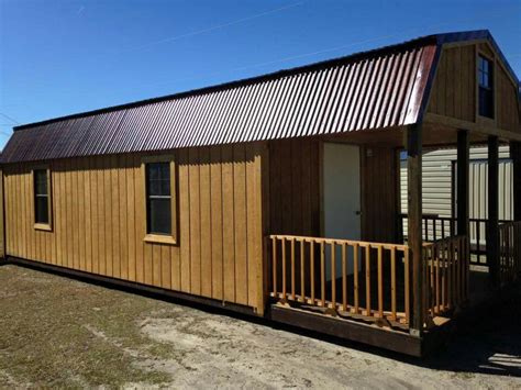 Brand new 12 by 32 deluxe lofted barn cabin! 12 x 30 | Lofted barn cabin, Portable buildings, Built in ...