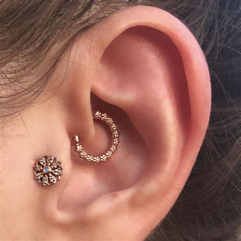 Daith And Tragus Piercings With Solid Gold By Bvla Skin Tragus