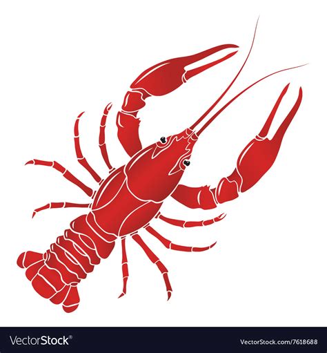 Boiled Red Crayfish Crawfish Royalty Free Vector Image