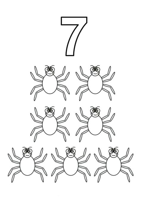 Number 7 Coloring Page At Free