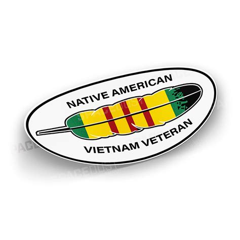 Native American Vietnam Veteran Oval Sticker Zia Stickers