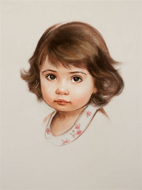 Little Girl Portrait Painting Soft Pastel On Paper This Commissioned