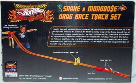 Hot Wheels Snake And Mongoose Drag Race Track Set Orange Strip And 164