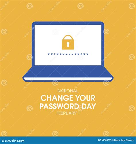 National Change Your Password Day Vector Stock Illustration