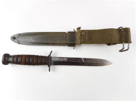 Us M3 Fighting Knife And Sheath