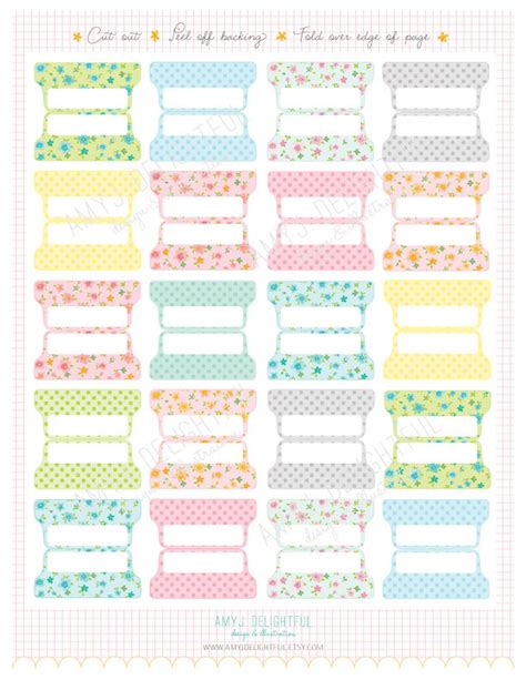 Small Size Printable Blank Planner File Tabs Digital File Etsy