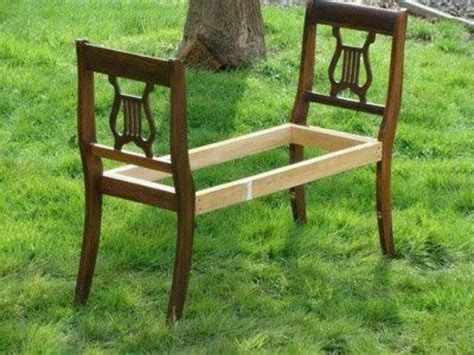 Repurpose The Backs Of Two Chairs And Make A Bench Making A Bench Diy