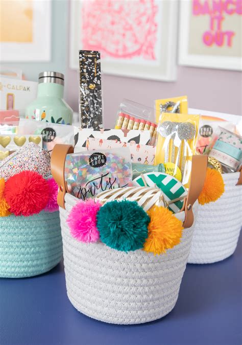 Looking for easy, cheap student birthday gifts or ideas? Gift Baskets for Teachers! - Oh Joy!