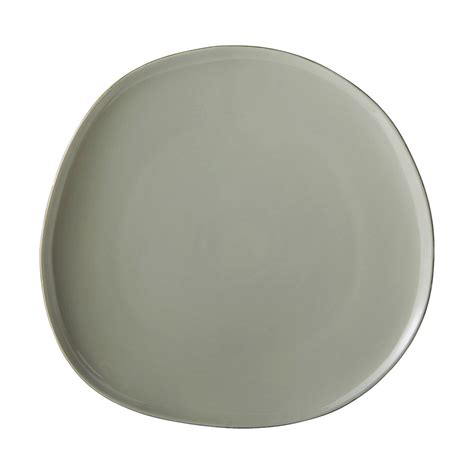 Assiette plate en grès D27cm vert olivier KYMA Assiettes plates