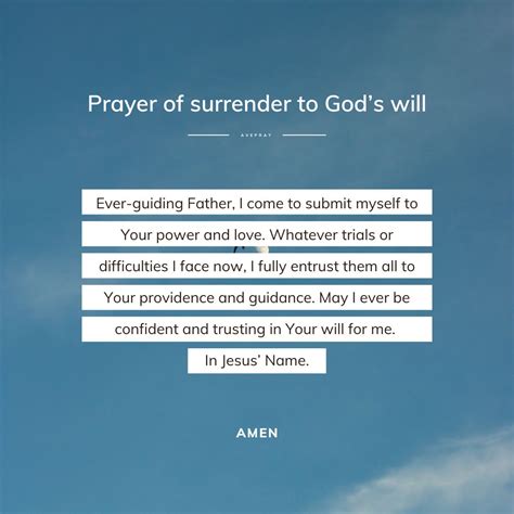 Prayer Of Surrender To Gods Will