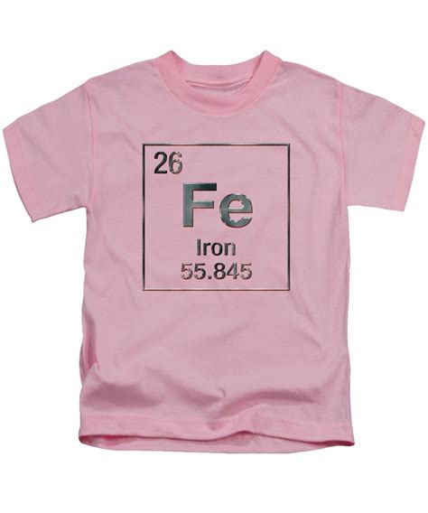 Periodic Table Of Elements Iron Fe Kids T Shirt By Serge Averbukh