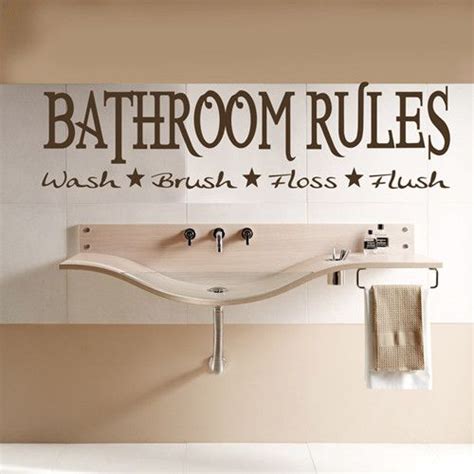 Bathroom Rules Wall Quote Decal Sticker Removable Lettering Saying
