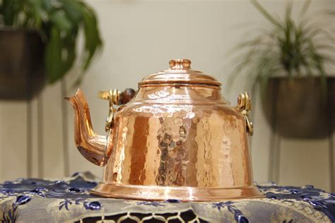 Handmade Vintage Turkish Kettle Handhamered Teapot Copper Etsy