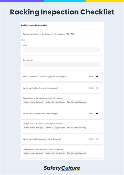 Free Racking Inspection Checklists Safetyculture