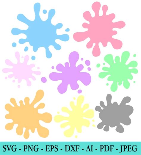 Pastel Paint Splatter Svg Bundle Paint Splats Svg Paint Etsy