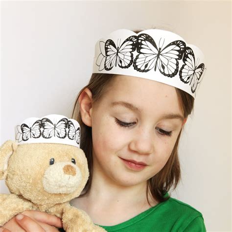Butterflies Crown Printable Butterfly Headband Kids Craft Etsy