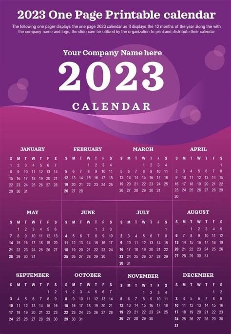 Printable 2023 One Page Calendar Printable Calendars At A Glance