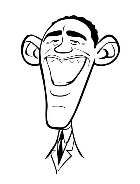 Caricatura De Barack Obama Para Colorear Imprimir E Dibujar