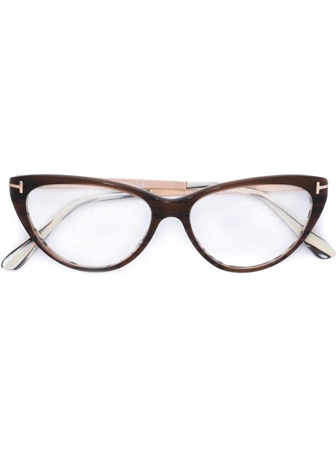 lyst tom ford cat eye glasses in brown