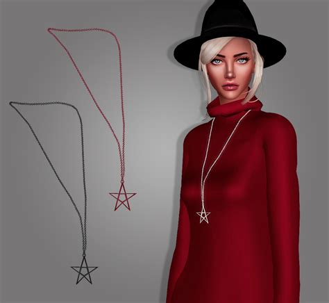 Sims 4 Ccs The Best Long Sweater Dress And Star Necklace By