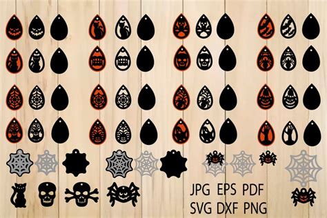 Download Halloween Tear Drop Earrings SVG, Faux Leather Earrings ...