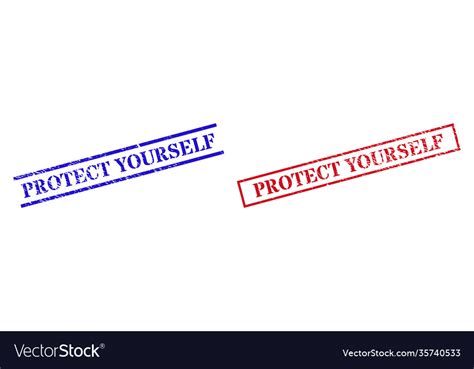 Protect Yourself Textured Scratched Stamp Vector Image