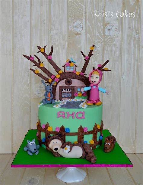 Cake Masha And The Bear Decorated Cake By Krisicakes Cakesdecor