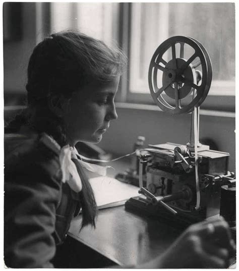 A Young Female Telegraph Operator With Pigtails Budapest Hungary