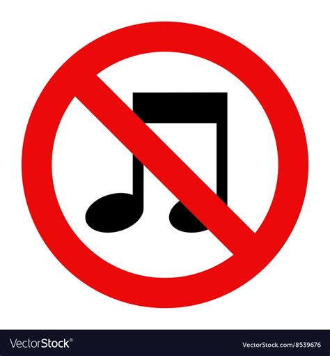 No Music Sign Royalty Free Vector Image Vectorstock