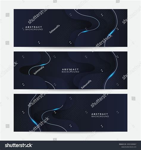 Set Blue Banner Background Modern Abstract Stock Vector Royalty Free
