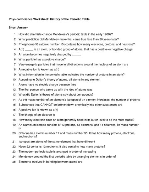 Elements, compounds and mixtures key words grade/level: 19 Best Images of History Worksheets With Answer Keys ...