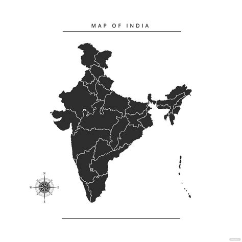 Free Black And White India Map Vector Eps Illustrator Png Svg My XXX