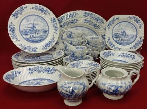 Johnson Brothers China Tulip Time Blue England Piece Set Service For