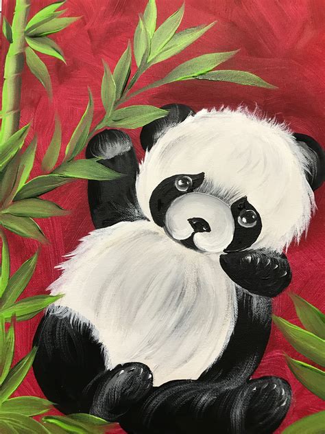 Panda Painting Easy Canvas Painting Painting Canvases Art Painting