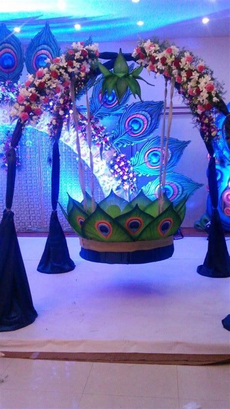 Baby cradle ceremony decorations ideas | creative naming ceremony decoration ideas hello everyone, let me know if you guys want to know more about this decor.please do like,share and. Peacock theme Cradle ceremony decoration | Naming ceremony decoration, Cradle ceremony ...