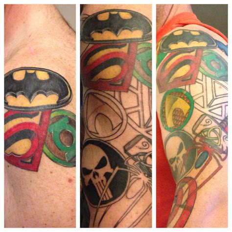 The Beginning Middle And Almost Done Super Hero Tattoo Sleeve Batman