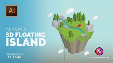 Create A 3d Floating Island In Illustrator Without Isometric Grid