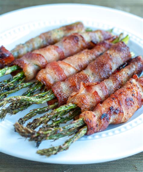 bacon asparagus wrapped air fryer fry sweet crisp easy cooked
