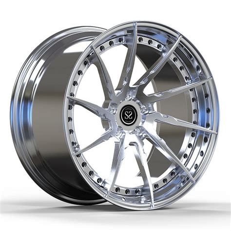 5x112 Polish 2 Pc Forged Wheels Aluminum Alloy Rims 20inch Staggered