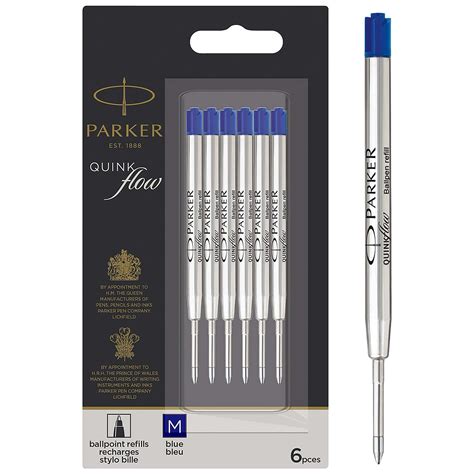 Buy Parker Quinkflow Ballpoint Pen Ink Refills Medium Tip Blue 6
