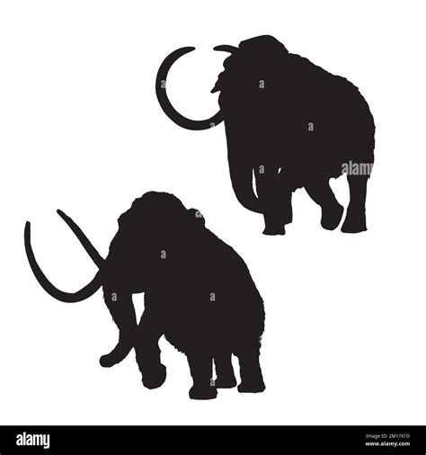 Vector Illustration Of Woolly Mammoth Silhouette Stock Vector Image