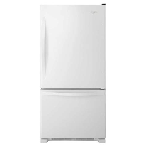 Whirlpool 33 In W 221 Cu Ft Bottom Freezer Refrigerator In White
