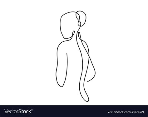 Line Art Woman Silhouette Background Royalty Free Vector