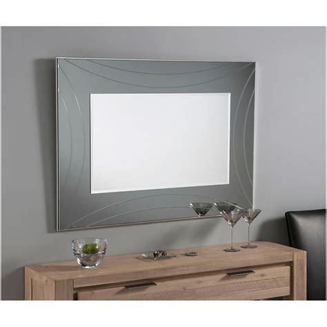 Contemporary Grey Rectangular Wall Mirror Homesdirect365