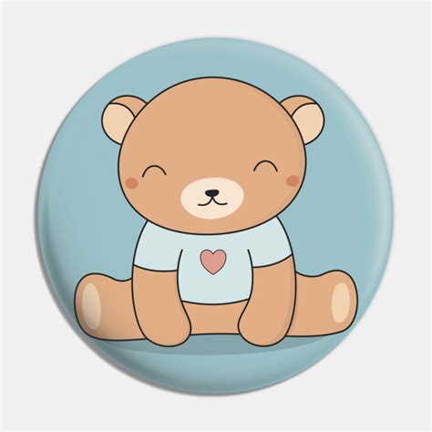 Kawaii Cute Brown Teddy Bear Cute Bear Pin Teepublic