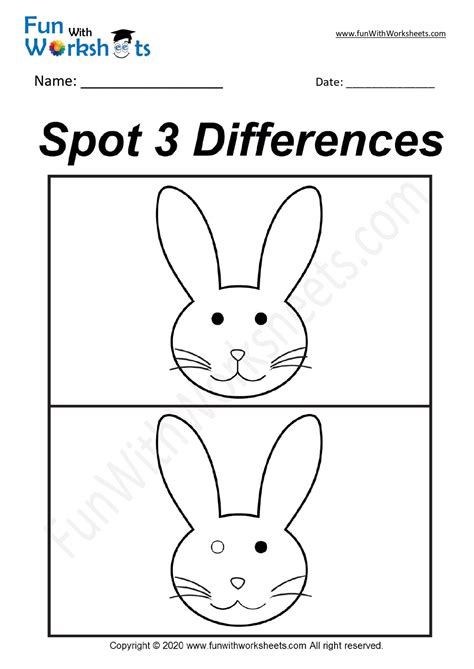 Spot The Difference Worksheet In 2020 Free Printable