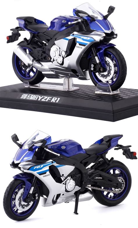 112 Diecast Motorcycle Model Toy Yamaha Yzf R1 Sort Bike For Kids Toy