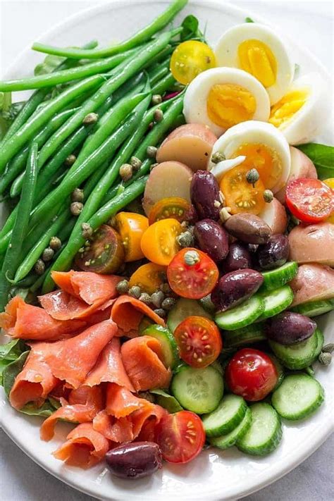 Dill, dijon mustard, and celery take the boring out of salmon (or tuna) salad! Smoked Salmon Nicoise Salad - Lavender & Macarons