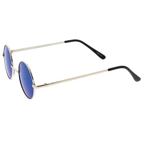 Small Retro Lennon Style Colored Mirror Lens Round Metal Sunglasses 41 Sunglass La